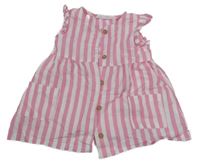 Bielo-ružové pruhované šaty Primark