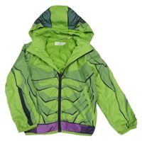 Zelená šusťáková vzorovaná podzimní bunda - Hulk s kapucí H&M