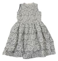 Bielo-čierne slávnostné kvetované šaty River Island