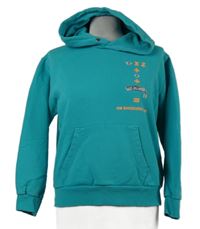 Dámská tyrkysová mikina s potiskem a kapucí Diesel