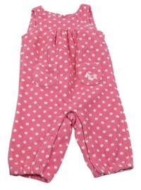 Ružové na traké tepláky s bielymi bodky a kapsičkami