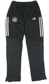 Tmavošedé sportovní tepláky s nášivkou Adidas