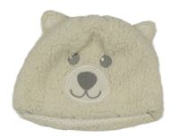 Smotanová huňatá čapica s ňufáčikom 