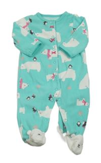 Tyrkysový fleecový overal s ledními medveďmi Carter's