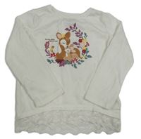 Biely sveter s laní a čipkou Dopodopo