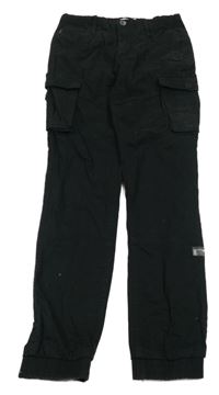 Černé cargo cuff plátěné kalhoty Name it 