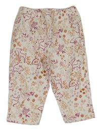Bielo-ružové vzorované ľahké tepláky so zvieratkami Next