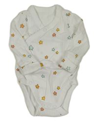 Bílé žebrované zavinovací body s hvězdami 