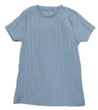 Svetlomodré rebrované tričko s nápisom George