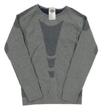 Sivo-tmavomodré spodné funkčné tričko so vzorom