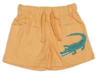Oranžové bavlněné kraťasy s krokodýlem H&M