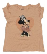 Lososové tričko s Minnie a volánky C&A