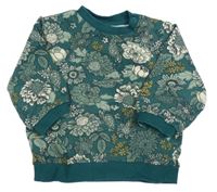 Tmavozelená květovaná mikina H&M