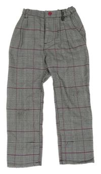 Světle-tmavosivé vzorovano/kostkované nohavice H&M