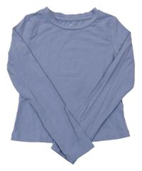 Modrošedé crop tričko H&M