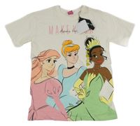 Nové - Bílé oversize tričko s princeznami Disney