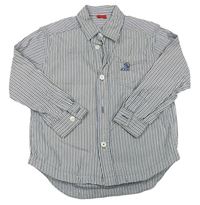 Modro-hnedo-biela prúžkovaná košeľa S. Oliver