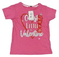 Ružové tričko s nápisom a srdiečkom Pep&Co