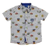 Bílo-tmavomodrá pruhovaná košile s Paw Patrol George