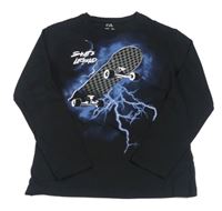 Černé triko se skatem C&A