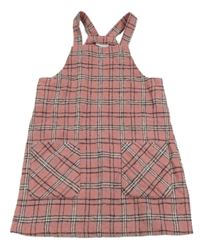 Ružovo-farebné kockované vlnené šaty Matalan