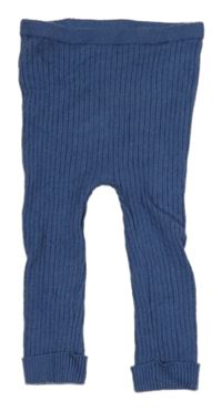 Modré rebrované pletené nohavice Next