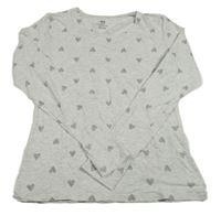 Sivé melírované tričko so srdiečkami H&M
