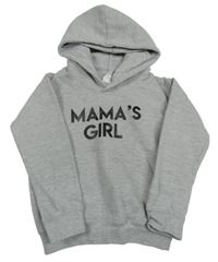 Sivá melírovaná mikina s nápisom a kapucňou