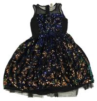 Černé plyšovo/teplákové šaty s flitry LC Waikiki