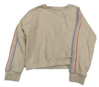 Béžová crop mikina s prúžkami M&S