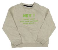 Béžová mikina s nápisom Kiabi