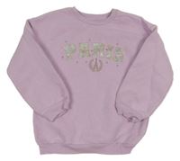 Lila mikina s nápisom