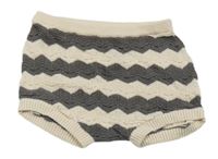 Béžovo-hnědé pruhované úpletové kraťasy Next