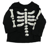 Čierne tričko s kostrou H&M