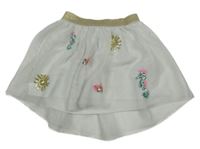 Bílá tylová sukně s obrázky z flitrů DopoDopo 