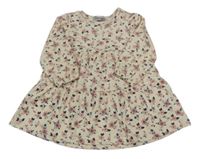 Smotanové kvietkovane šaty Ergee