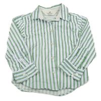 Zeleno-modro-bílá proužkovaná košile H&M