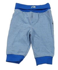 Tmavomodro-biele pruhované tepláky