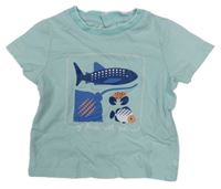 Světlemodré tričko s rybičkami Obaibi