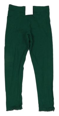 Nové - Tmavozelené legíny s krajkou Next 