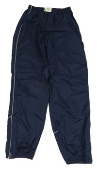 Nové - Tmavomodré šušťákové nepromokavé nohavice s pruhmi