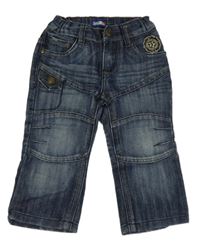 Tmavomodré rifle s nášivkou Lupilu