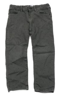 Tmavošedé rifle s puntíky Zara