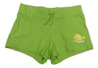 Limetkové teplákové kraťasy s nápisom NKD