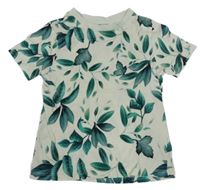 Smotanové tričko s listami H&M