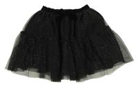 Čierna trblietavá tylová sukňa H&M