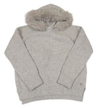 Sivý rebrovaný sveter s kapucňou River Island