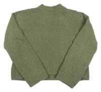 Khaki crop sveter H&M