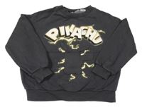 Tmavošedá oversize mikina Pikachu