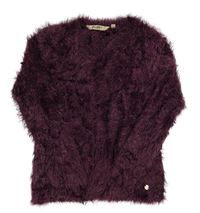 Švestkový chlupatý svetrový cardigan GARCIA JEANS